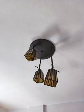 Lámparas de techo de cristal y metal