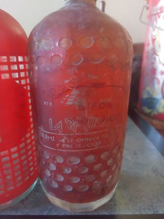 2 sifones de soda vintage rojos