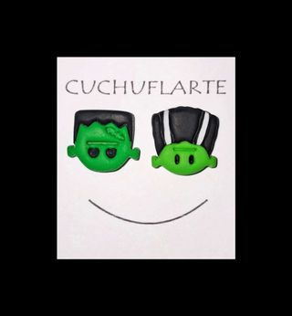 Pendientes Fimo Frankenstein y Novia