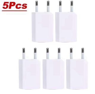 Pack 5 Clavijas USB Cargador Blanco