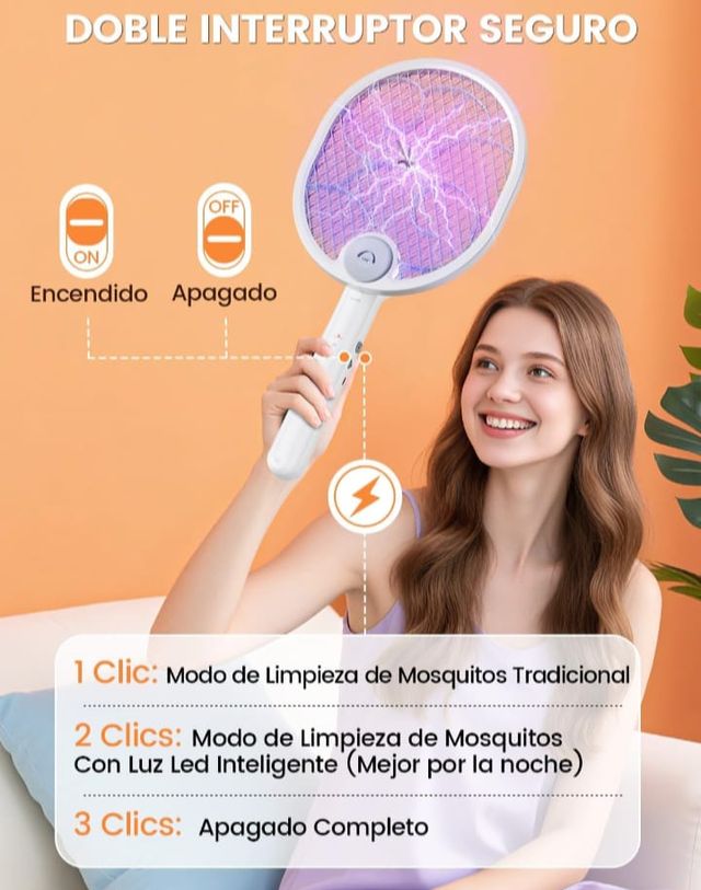 Raqueta Eléctrica Mata Mosquitos 4000V