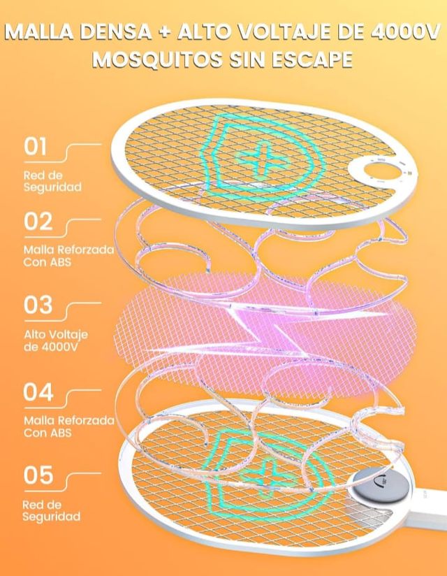 Raqueta Eléctrica Mata Mosquitos 4000V