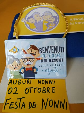 Auguri nonni n.1 plaid +n.1 targhetta