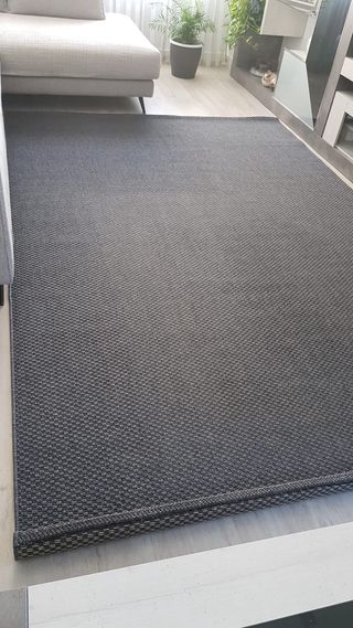 Alfombra efecto yute 200x300 gris