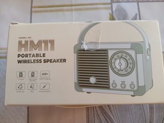 Altavoz Bluetooth Vintage Verde y Dorado