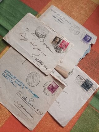 Francobolli antichi su buste regno e imperiale