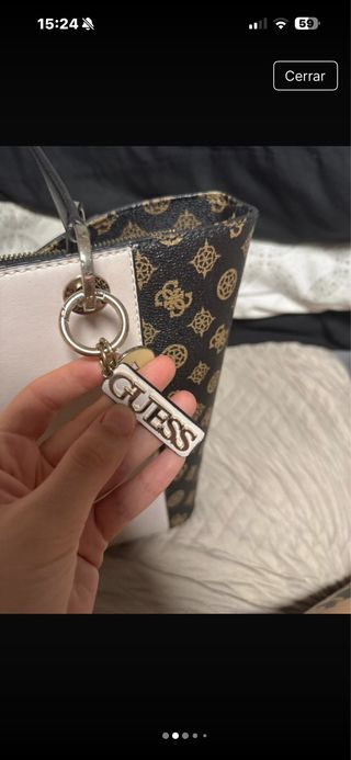 Bolso Guess rosa y marrón