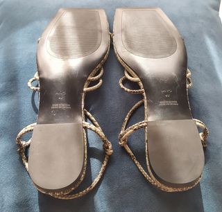 Sandalias planas Mango piel serpiente