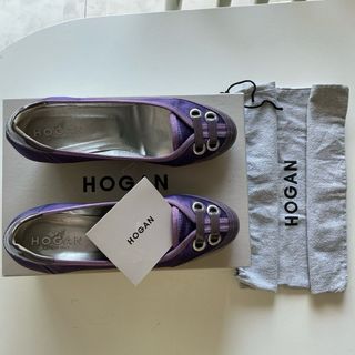 Décolleté Hogan Tela e Vernice Viola Tg 37.5