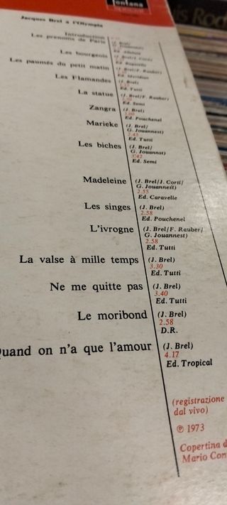 Vinile Jacques Brel A l'Olympia