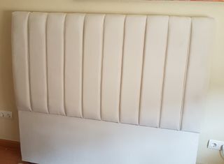 Cabecero tapizado beige