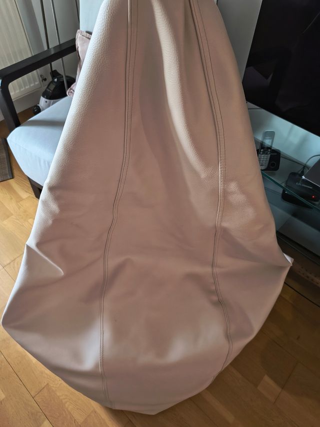 Puf Beige Piel Sintética