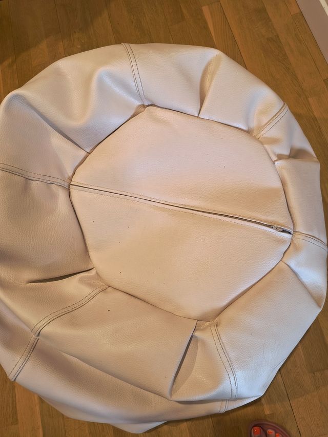 Puf Beige Piel Sintética