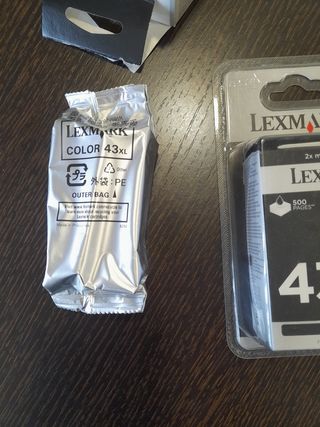 Pack 2 xTinta negra Lexmark 43 XL