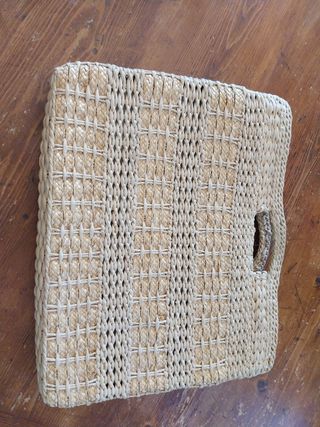 Borsa vintage in paglia beige