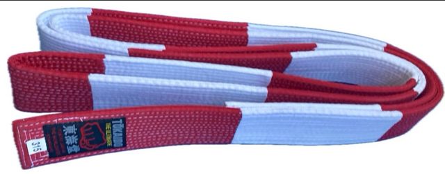 Cinturón Karate Tokaido Rojo/Blanco 315x4.5cm