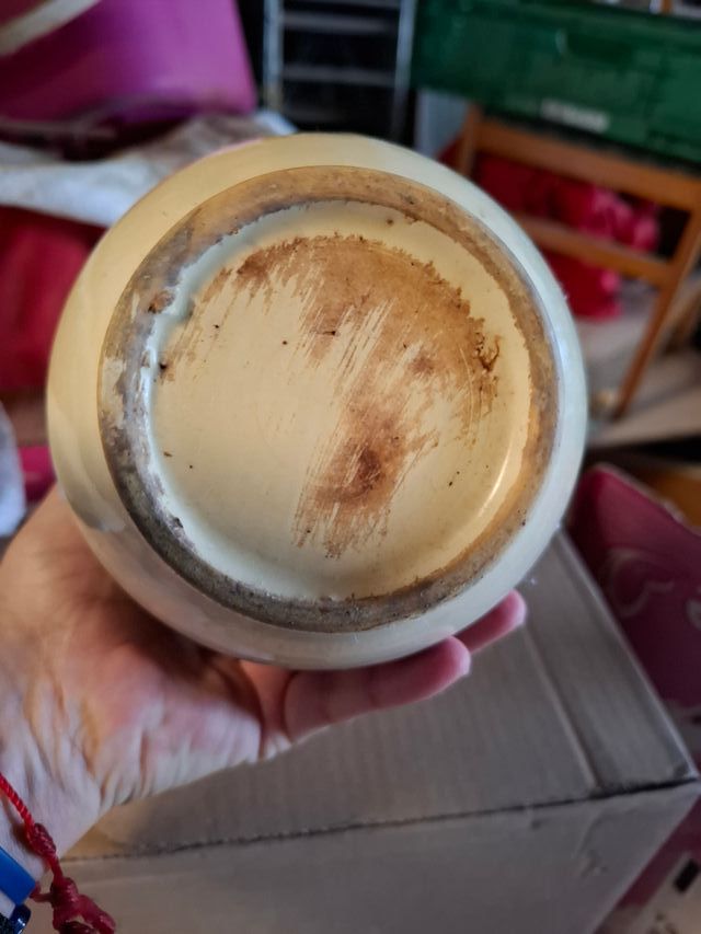 Jarrón vintage años 80 con flores