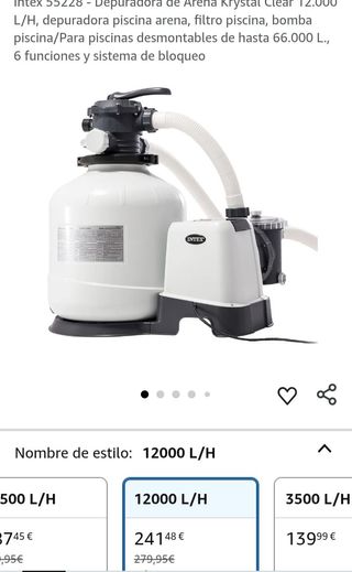Depuradora Intex Krystal Clear 12000 L/H