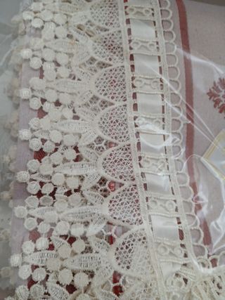 Copriletto matrimoniale pizzo e raso
