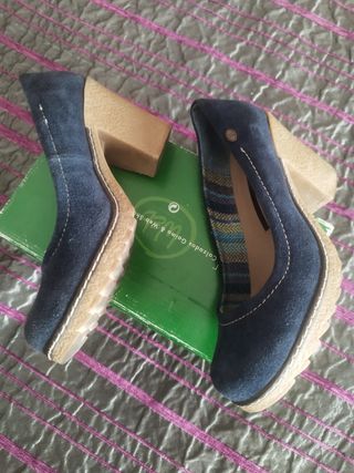 Zapatos Drastik ante azul Talla 38