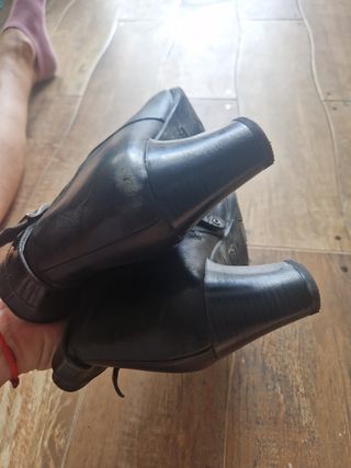 Botines de piel negros talla 39