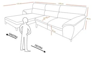 Divano letto angolare sinistro 3/4 posti