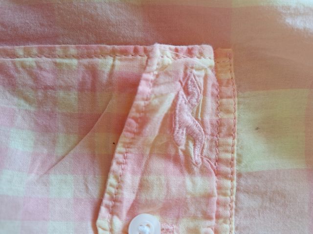 Camisa Hollister cuadros rosa y amarillo Talla M