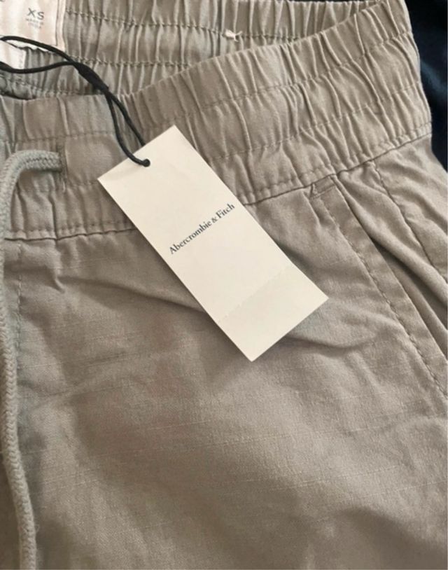 Pantalón Jogger Abercrombie Verde lino XS/S Nuevo