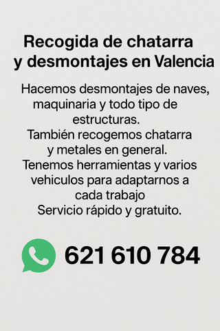 Recojida de chatarrras gratuitamente