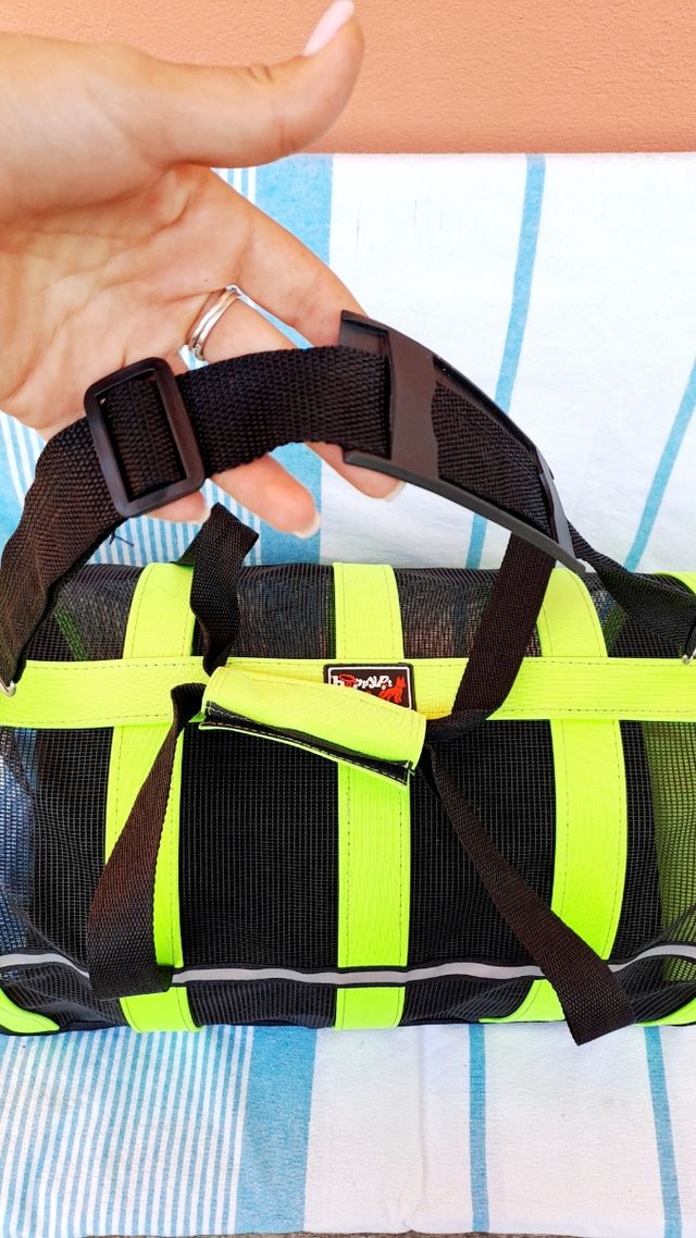 Trasportino per cani nero e verde