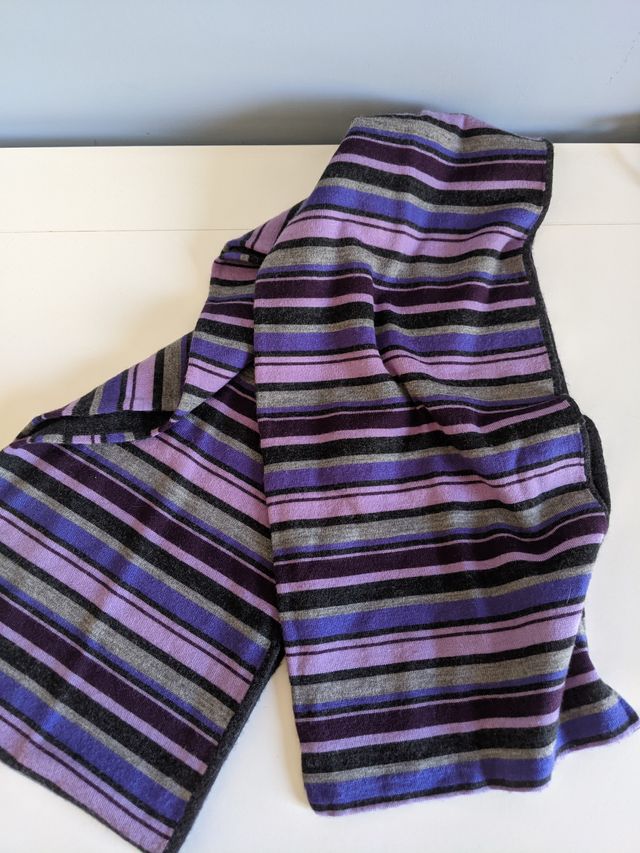 Sciarpa Heritage 200 cm Viola Blu Lilla Righe