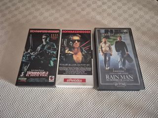 Lote 3 Películas VHS: Terminator 2 y Rain Man
