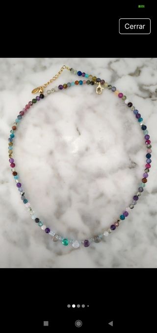 Collar minerales naturales plata 925