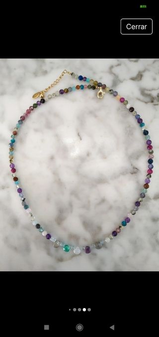Collar minerales naturales plata 925
