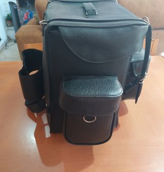 Baúl cuero moto custom