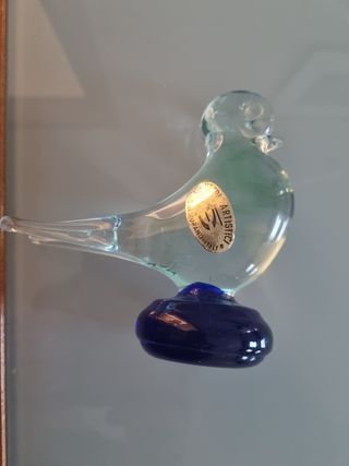 Uccello in Vetro di Murano Blu e Trasparente
