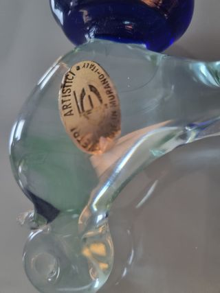 Uccello in Vetro di Murano Blu e Trasparente