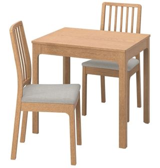 Mesa y 2 Sillas Madera ikea
