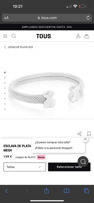 Pulsera Tous Plata Oso Certificado
