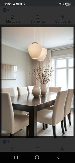 Mesa de comedor y 6 sillas