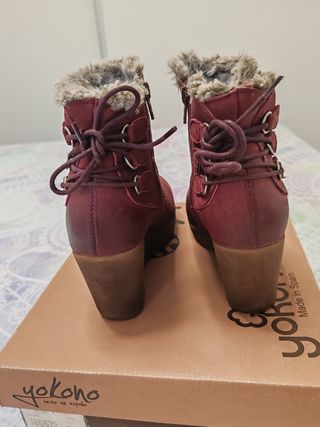Botines Yokono Burdeos con Pelito