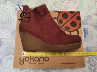 Botines Yokono Burdeos con Pelito