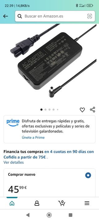 Cargador jhzl 20V 7.5A Portátil