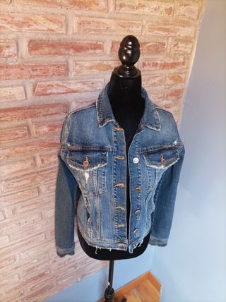Cazadora Vaquera Zara Azul Talla M