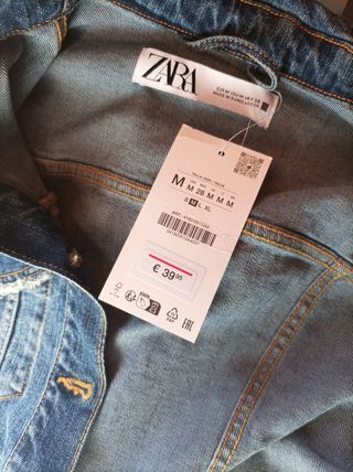 Cazadora Vaquera Zara Azul Talla M