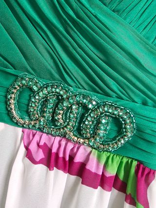 Vestido Vertice Gala verde y multicolor