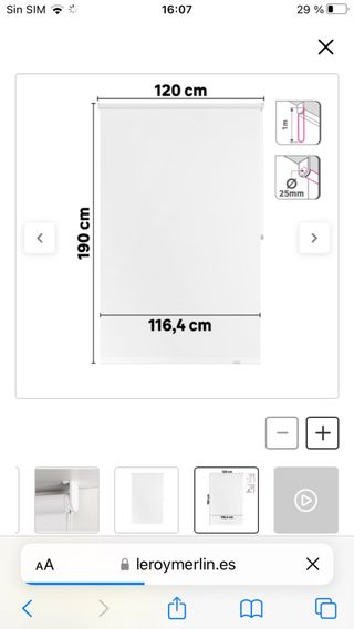 Estor opaco marca inspire de 120cm 4 unidades