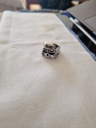 Anello teschio argento