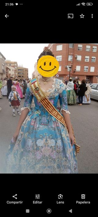 Traje de Fallera Adulta Azul 