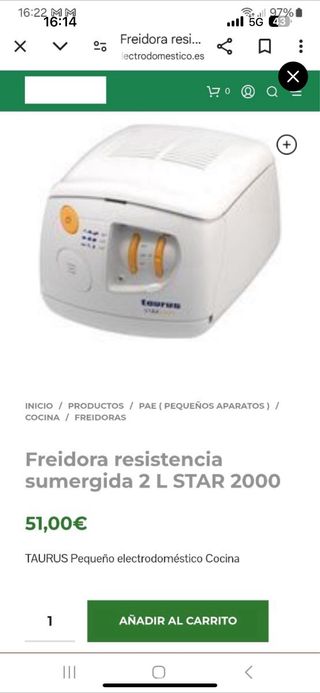 Freidora TAURUS Star 2000